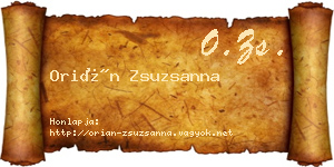 Orián Zsuzsanna névjegykártya